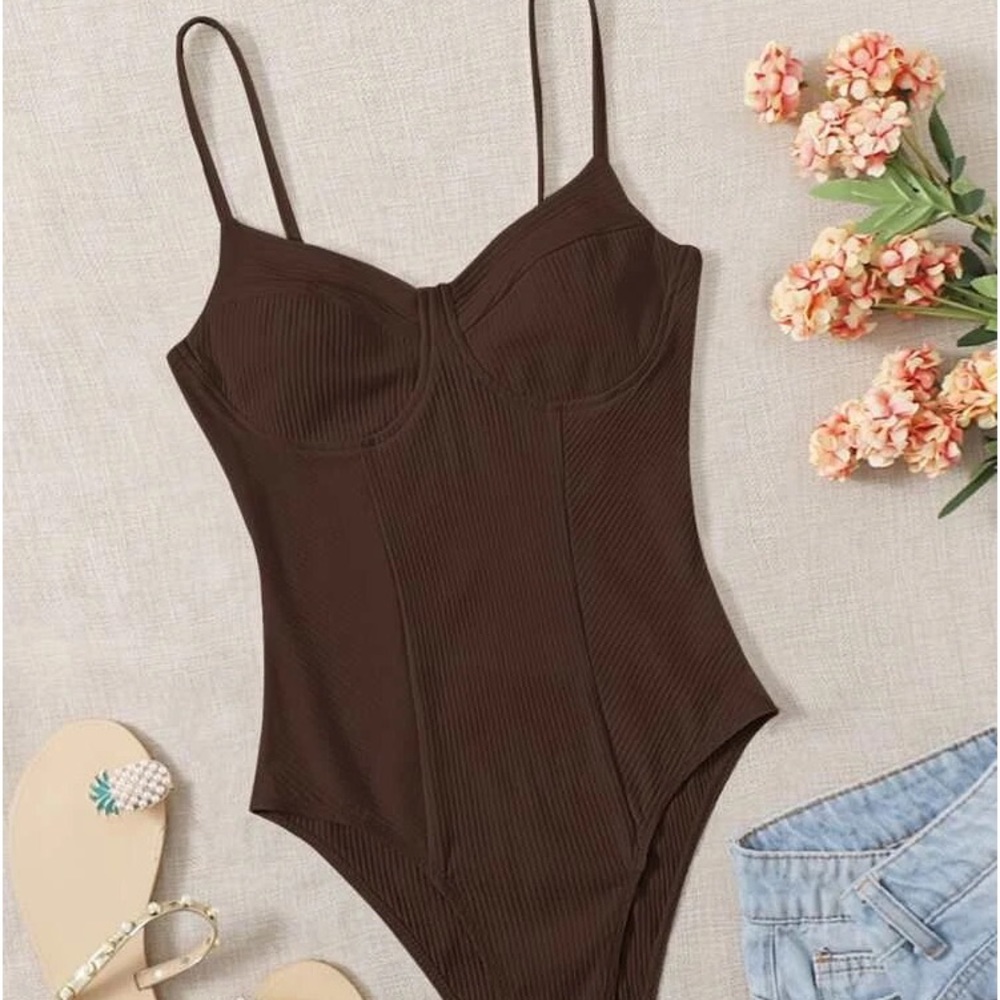 SHEIN brown bodysuit